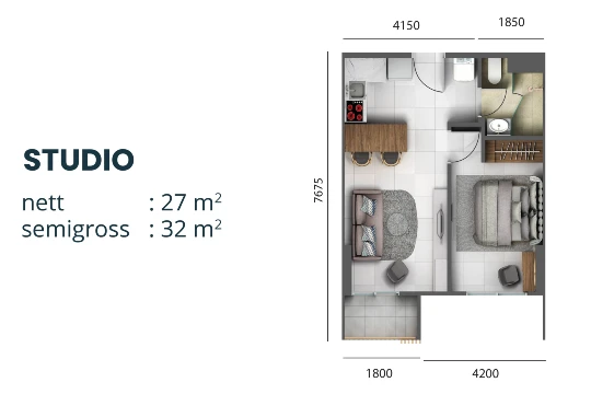 Apartemen Cleon Park Tipe Studio